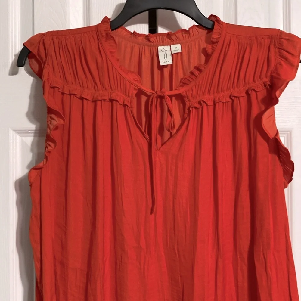 Joie orange lightweight top blouse shirt size 1X - Picture 2 of 14